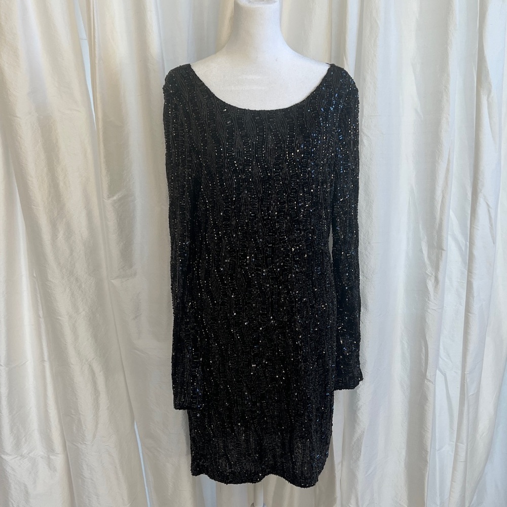 NWT- South Moon Under-Black Sequin Long Sleeve Dress